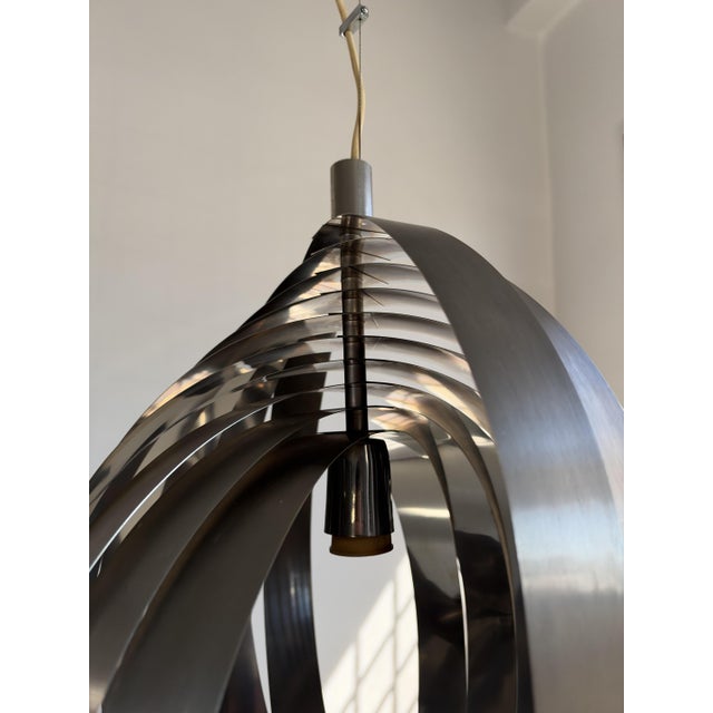 Metal Vintage Pendant Light by Henri Mathieu, 1970s For Sale - Image 7 of 8