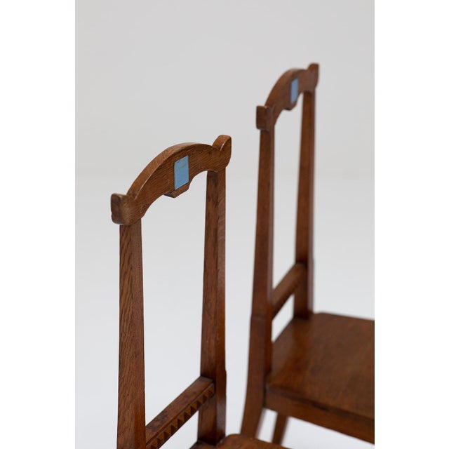 Antique English Arts and Crafts Chairs in Wood, 1890, Set of 2, in Very Good conditions. Designed 1890 to 1919