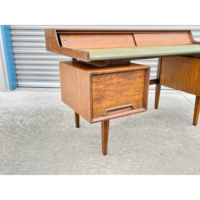 Wood 1950s Drexel "Perspective" Floating Top Desk by Milo Baughman For Sale - Image 7 of 13