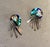 Calvin Begay Navajo Sterling Silver Turquoise/Semiprecious Disc Earrings For Sale - Image 4 of 5