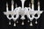 Vintage White Glass Gold 6 S Arm Chandelier For Sale - Image 4 of 16