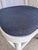 Vintage White Bentwood Dining Chairs with Blue Fabric Seats, 1970s, Set of 4 For Sale - Image 9 of 18