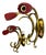 Vintage Italian Red Brass Wall Sconces, 1950s, Set of 2 For Sale