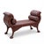 20th-C. Empire Regency Style Carvec Mahogany and Leather Bench Ottoman For Sale - Image 4 of 8