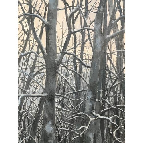 1970s Claude Sauthier, Snowy Forest, 1970s, Oil on Canvas For Sale - Image 5 of 13