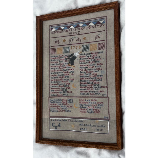 Vintage Framed Cross-Stitch 1776 Sampler For Sale In Los Angeles - Image 6 of 8