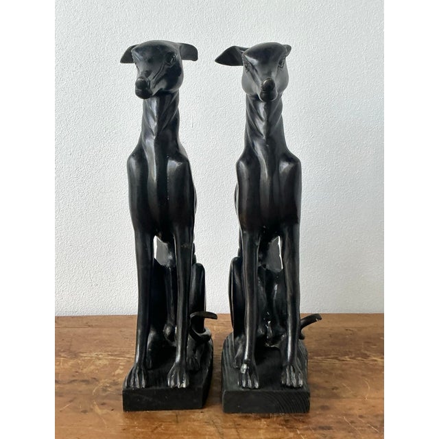 Vintage Boho Bronze Whippets - A Pair For Sale - Image 11 of 12