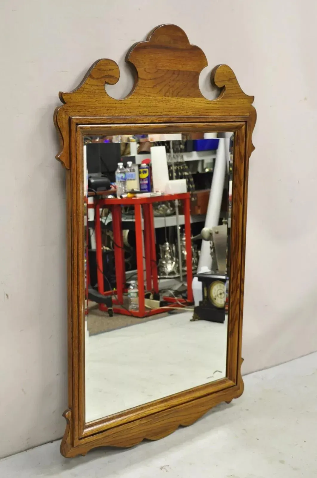 Vintage Ethan Allen Canterbury Oak Wood Colonial Style Beveled
