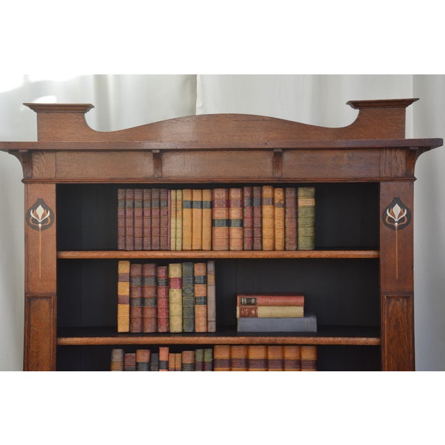 Arts and Crafts Oak Open Bookcase, 1900s For Sale - Image 3 of 18