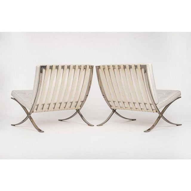 Mid Century White Barcelona Chairs by Mies Van Der Rohe for Knoll, 1970s For Sale - Image 15 of 17