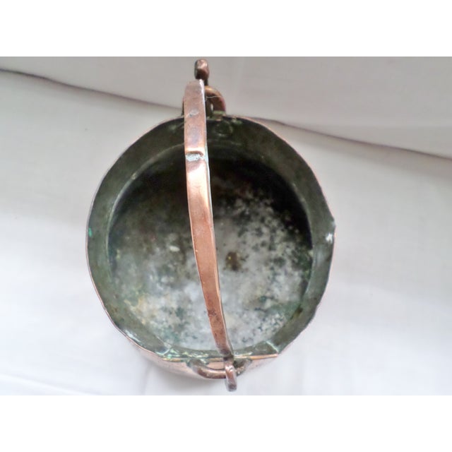 Antique Middle Eastern Engraved Copper Pot With Handle and Sprout For Sale In Columbia, SC - Image 6 of 7