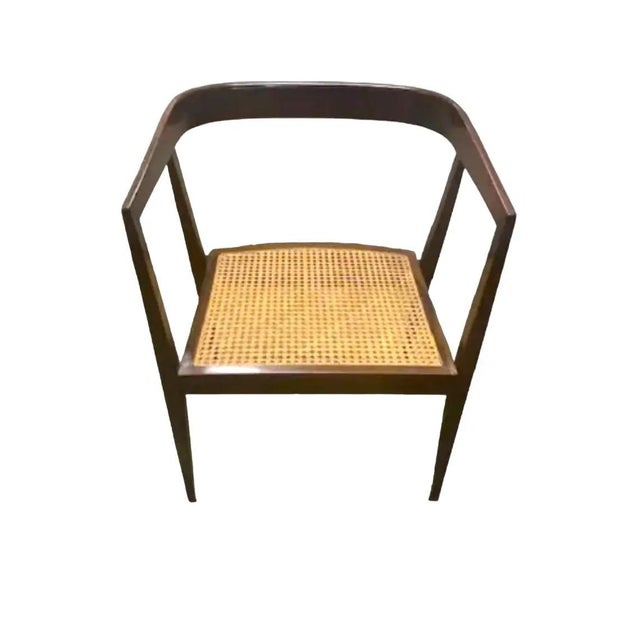 Joaquim Tenreiro 1960s Attributed to Joaquim Tenreiro Rosewood and Cane "U" Chairs - Set of 8 For Sale - Image 4 of 10