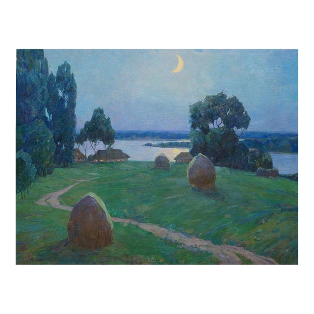 Antique Impressionism Oil Painting, Rural Landscape by Ukrainian Artist 99-129 For Sale