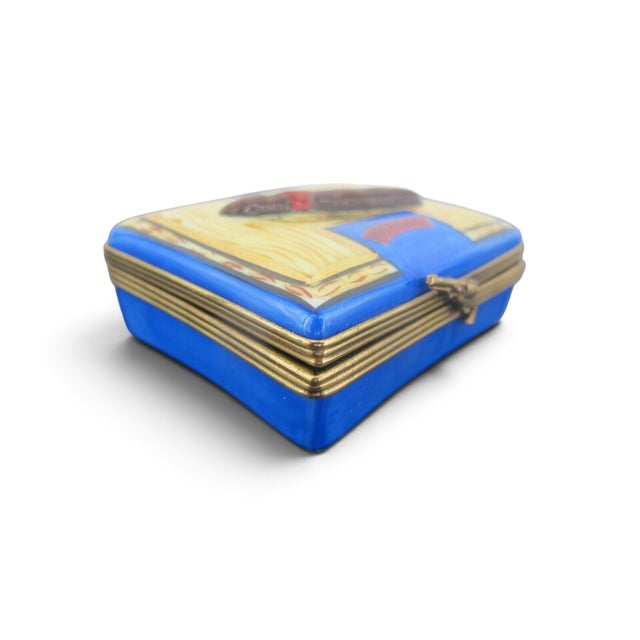 Ceramic Limoges France Rochard Porcelain Cigar Tobacco Trinket Box With Removable Cigar For Sale - Image 7 of 8
