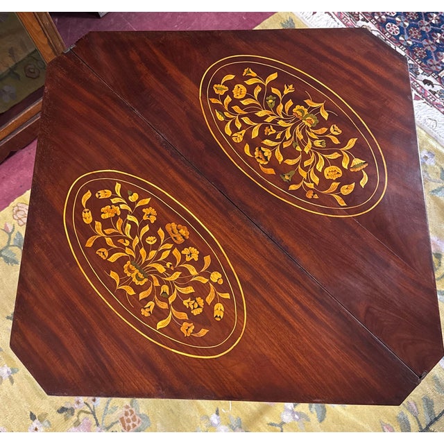 Late 18th Century Georgian Folding Gate-Leg Hall / Tea / Card / Games / Occasional Table in Mahogany With Extensive Classical Inlay Marquetry For Sale - Image 12 of 13