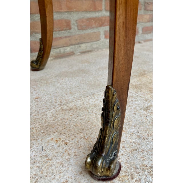 Brown 1930s French Louis XV Style Walnut Writing Table With Three Drawers For Sale - Image 8 of 10