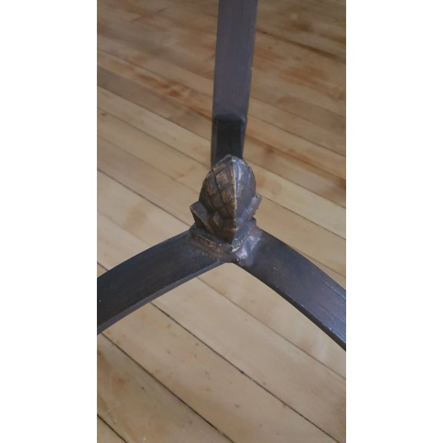 Modern Sherrill Furniture Glass and Wrought Iron Round Table For Sale - Image 9 of 10