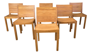 Vintage Teak Dining Chairs, 1980s, Set of 6