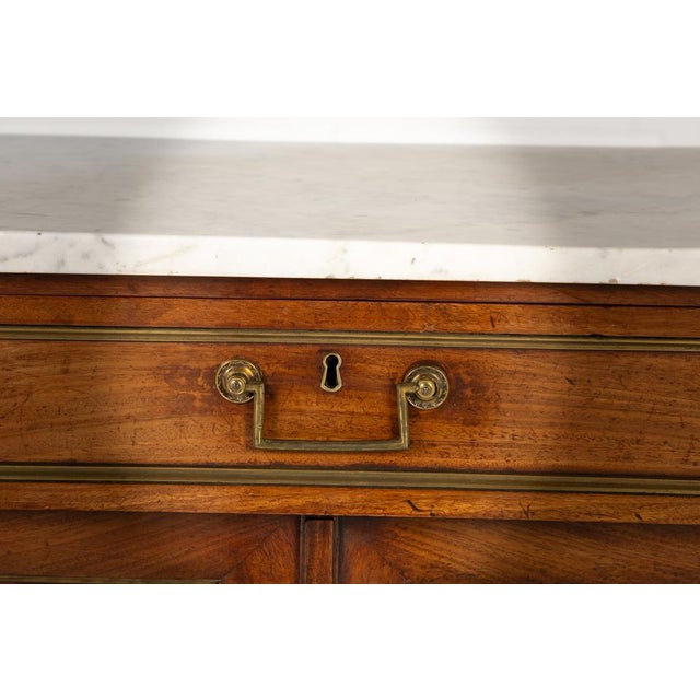Small 18th Century French Mahogany Side Cabinet with Marble Top For Sale - Image 6 of 10