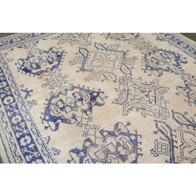 Early 20th Century Antique Crab Oushak, 7'1'' X 9'7'' For Sale - Image 5 of 10