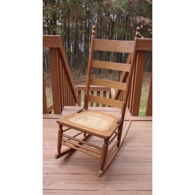 Antique Early American Ladderback Rocker Chair Chairish