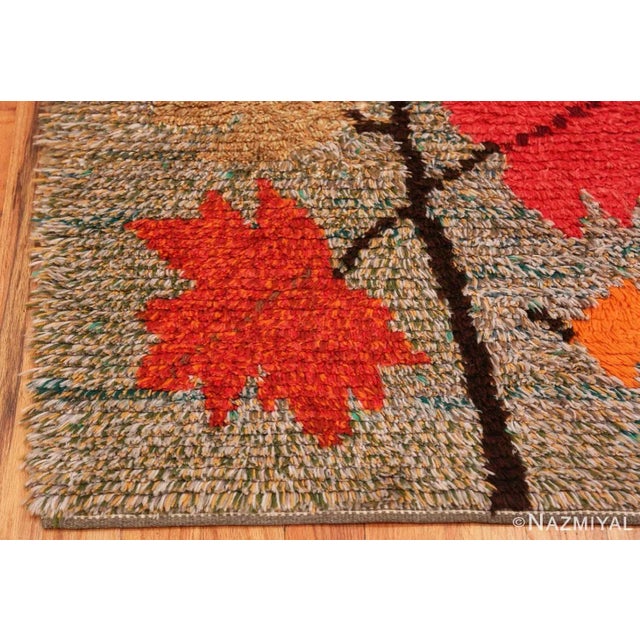 Mid 20th Century Nazmiyal Collection Vintage Foliage Scandinavian Rya Rug For Sale - Image 5 of 7