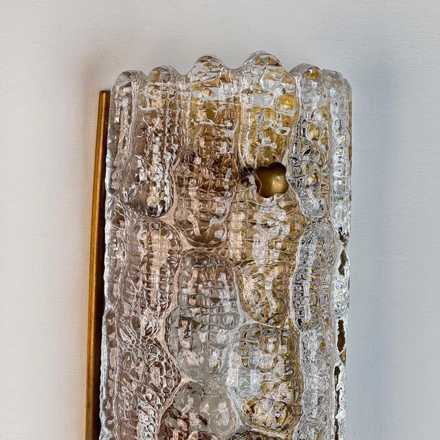 Glass and Brass Wall Lights attributed to Carl Fagerlund for Orrefors, 1970s, Set of 2 For Sale - Image 9 of 18
