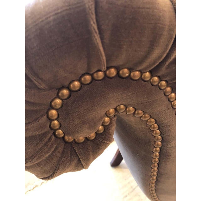 19th Century English Regency Velvet Tufted Bench For Sale In Philadelphia - Image 6 of 7