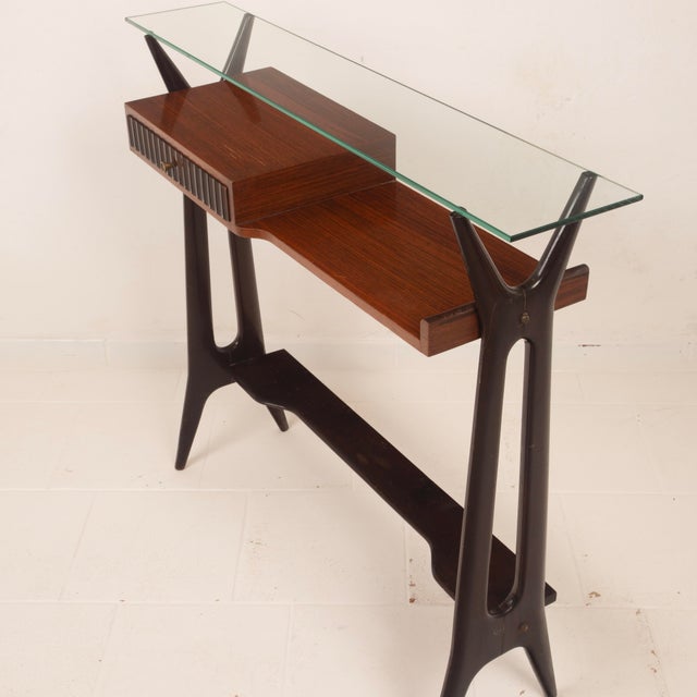 Mid-Century Modern Italian Rosewood Console Table, 1950 For Sale - Image 11 of 18
