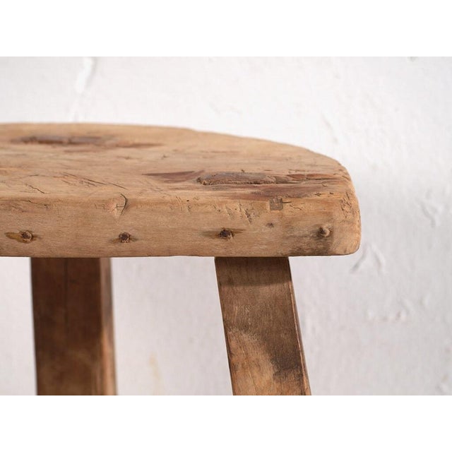 Antique Asian Stool in Elm, 1900s For Sale - Image 6 of 8