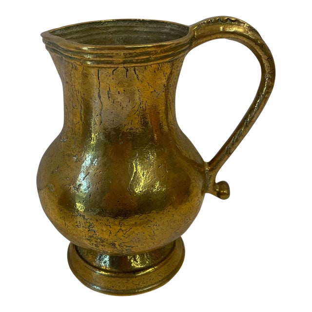 Vintage Heavy Brass Pitcher For Sale