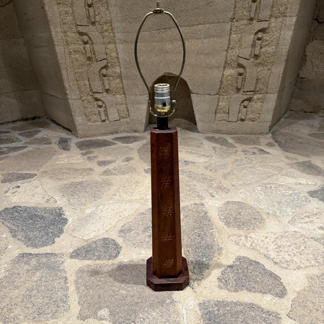 Arturo Pani Leather Wrapped Table Lamp, Gold, Mexico, 1950s For Sale - Image 15 of 17