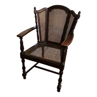 1950s Vintage Triple Panel Cane Chair For Sale