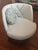 Beige Rustic Swivel Barrel Accent Chair | Tufted Upholstery | Wine Barrel Style For Sale - Image 8 of 8