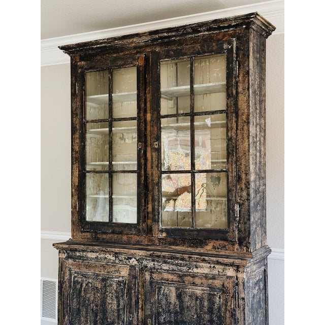 19th Century Antique Black Painted French Hutch For Sale - Image 5 of 14