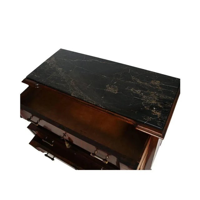 Vintage Art Deco Commode in Burl Walnut with Marble Top For Sale - Image 4 of 5