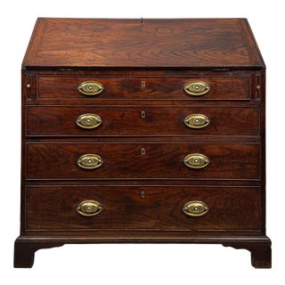 Antique English Georgian Oak Bureau, 1700s For Sale