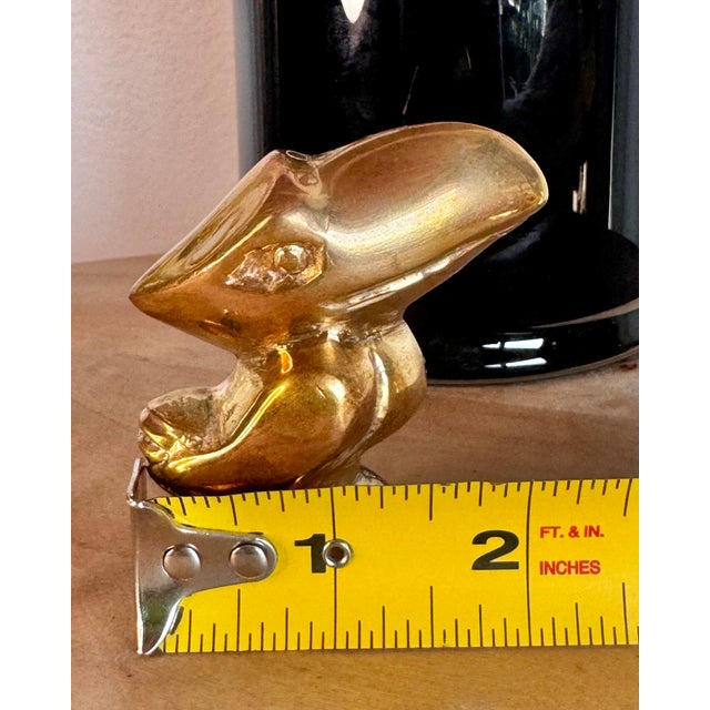 Metal Vintage Kansas J Hawk Brass Paperweight Statue For Sale - Image 7 of 8