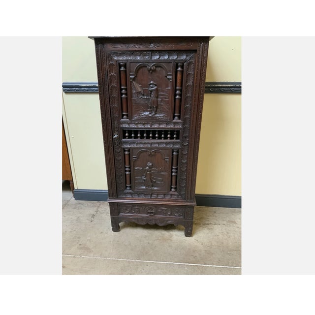 Brown Antique Breton China Cabinet, 1880 For Sale - Image 8 of 10