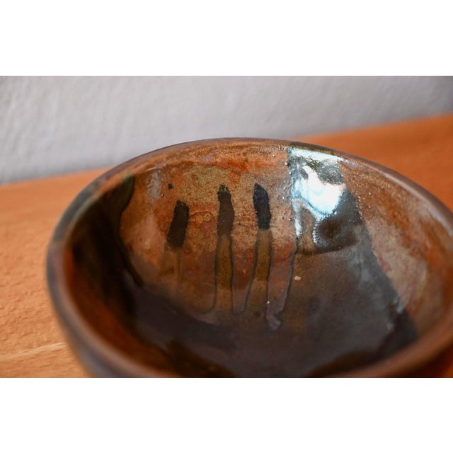 1970s Vintage Glazed Stoneware Bowl, 1970s For Sale - Image 5 of 7