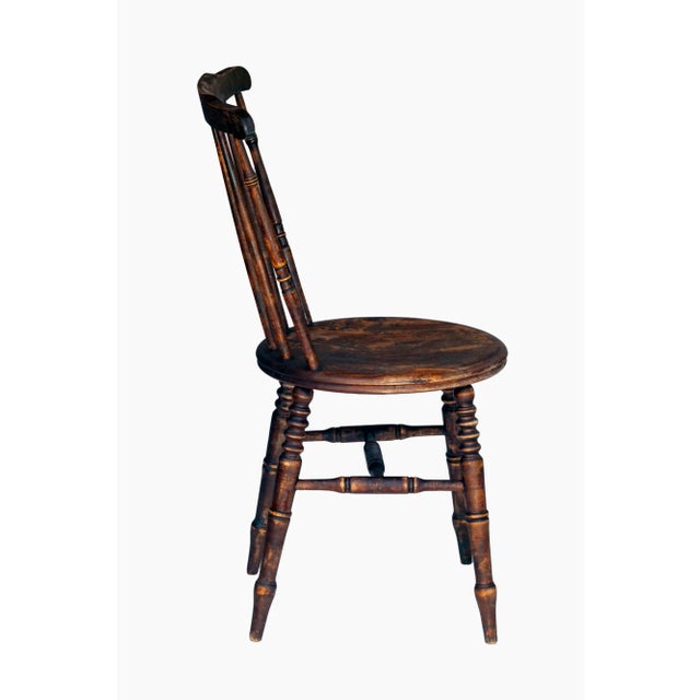 Brown Pair; Late 18 Century Wooden Spindle Chairs For Sale - Image 8 of 12