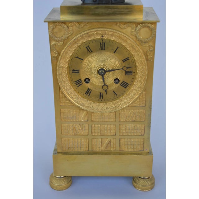 French Charles X Gilt Bronze Mantel Clock For Sale - Image 3 of 7