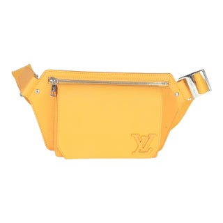 Safran Yellow Grained Calfskin Aerogram Takeoff Slingbag For Sale