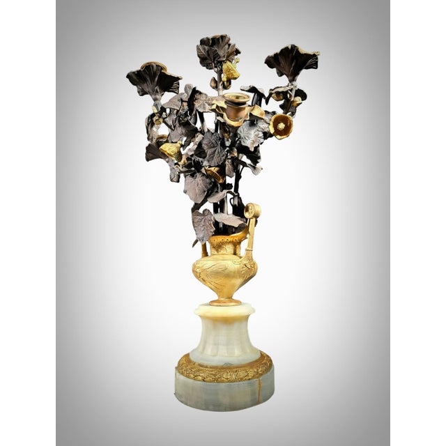 Gilt Bronze Vases with Flowers, 1860, Set of 2 For Sale - Image 11 of 18