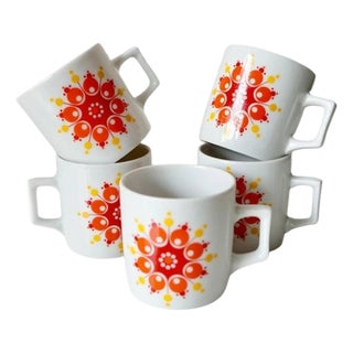 Porcelain Coffee Cups from Winterling Schwarzenbach, Bavaria, Germany, 1970s, Set of 5 For Sale