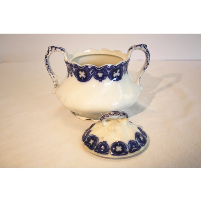 White Antique English Savoy Creamer & Sugar For Sale - Image 8 of 10