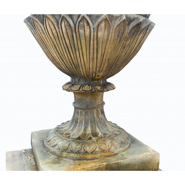 Classical English Amphora Stone Garden Vases, Set of 2 For Sale - Image 13 of 18