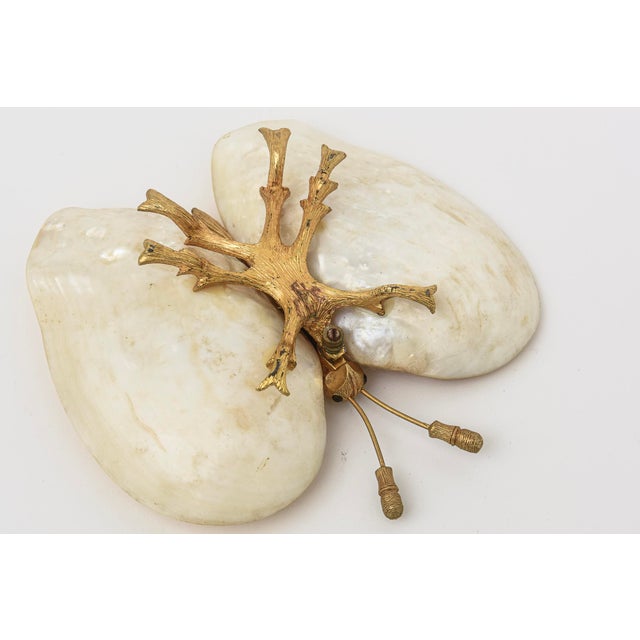 Shell and Gold Plated Butterfly Bowl Coastal For Sale - Image 9 of 9