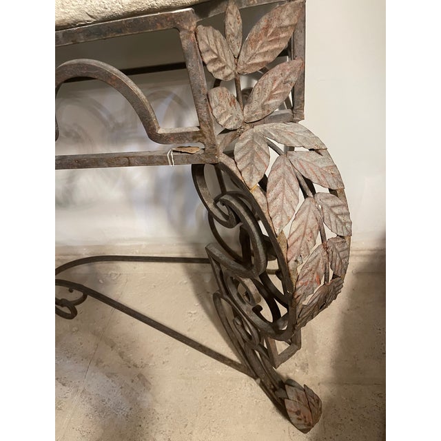 Vintage Cast Iron Console Top Stone French For Sale In Miami - Image 6 of 12