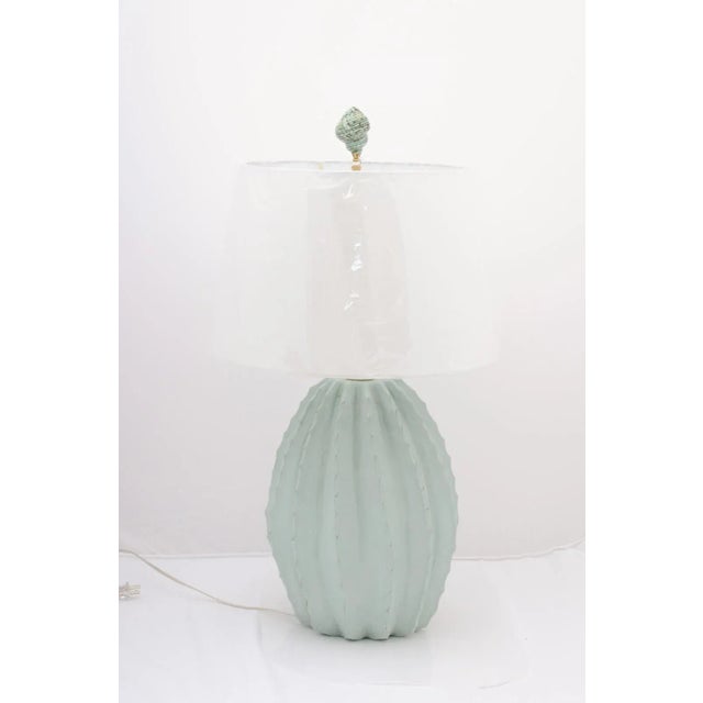 Pair of 1960s Textured Pottery Lamps For Sale - Image 4 of 11